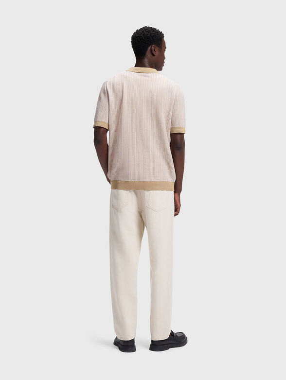 Short-sleeved cotton and linen sweater - 3