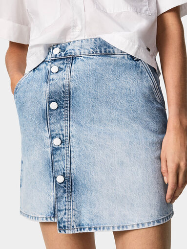 HANNAH denim mini skirt with buttons - 3