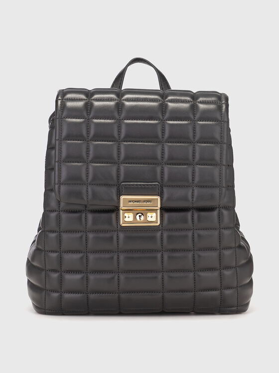 Leather backpack with quilted effect - 1