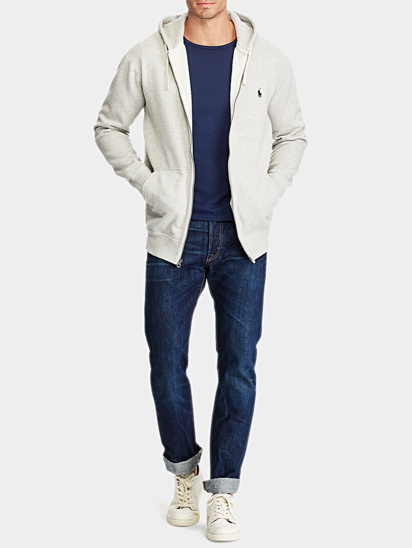 Cotton sweatshirt with logo embroidery - 3