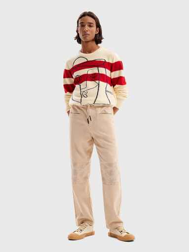 Beige pants in cotton  - 2