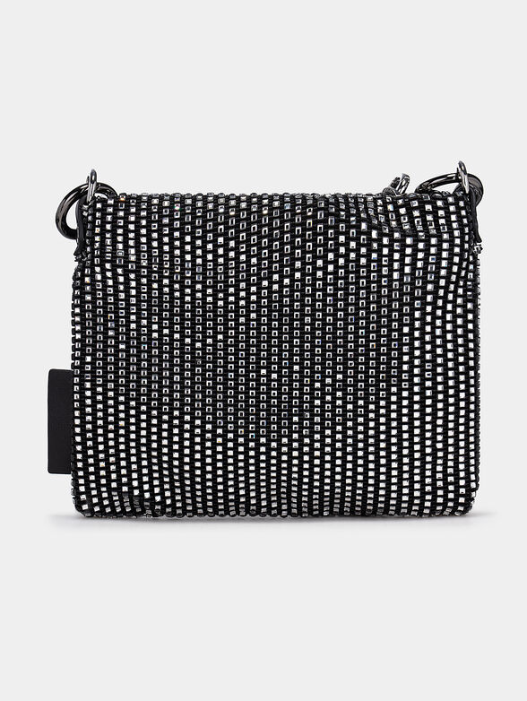 Crossbody bag with appliqued rhinestones - 4