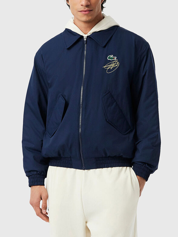 Dark blue jacket with accent embroidery - 1