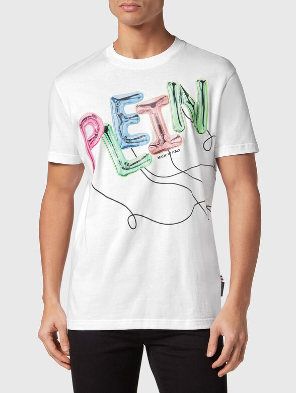 Black T-shirt with multicolour logo print - 1