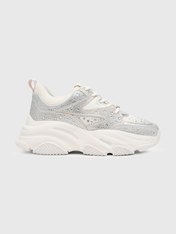 PRIVY sneakers in beige with rhinestones - 1
