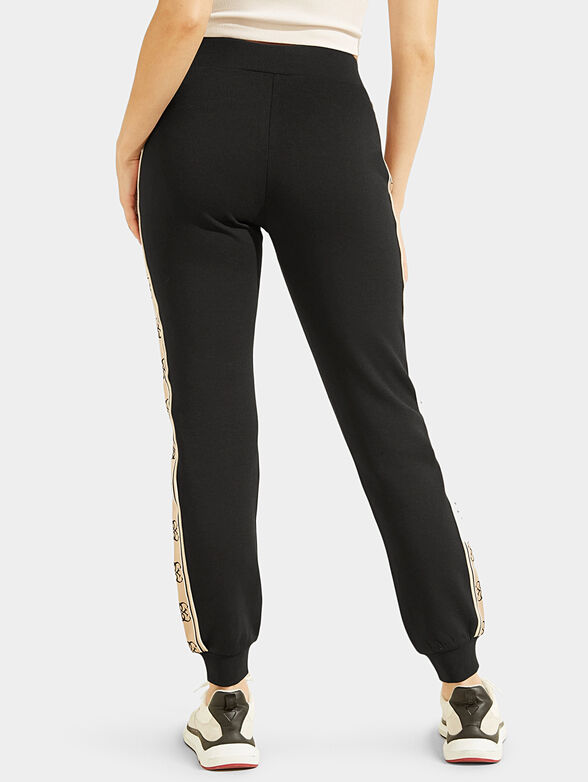 BRITNEY black sports pants with logo straps - 2