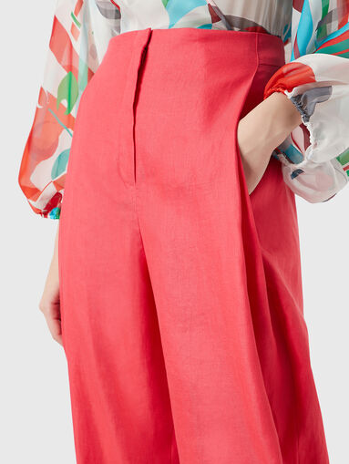 Linen trousers with high waist - 3