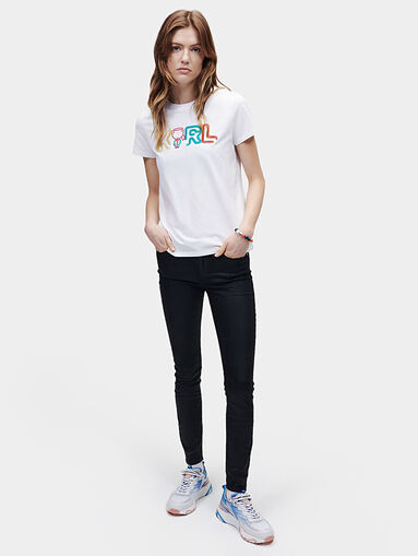 JELLY black T-shirt with logo detail  - 5