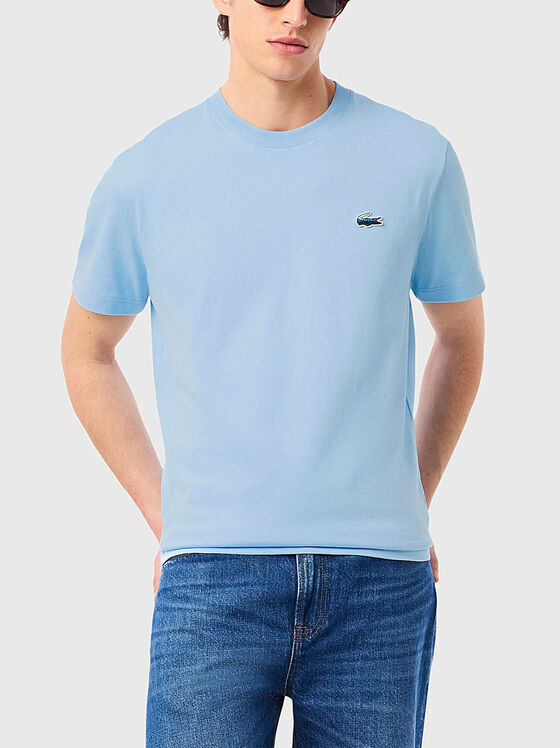 Cotton T-shirt with oval neckline - 1