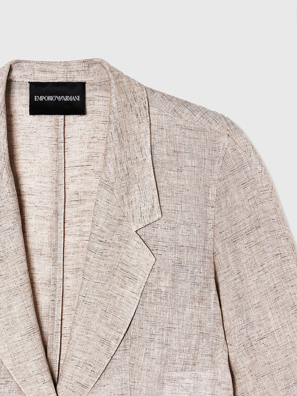 Linen blazer with ties at the back - 4