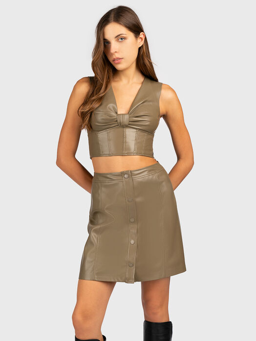 BRENDA black crop top made of faux leather