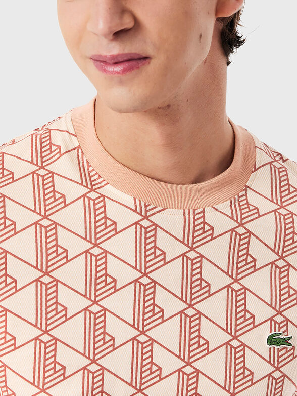 Light blue T-shirt with monogram print - 4