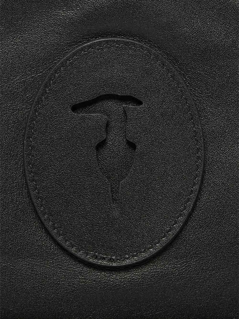 Leather backpack with logo accent - 3