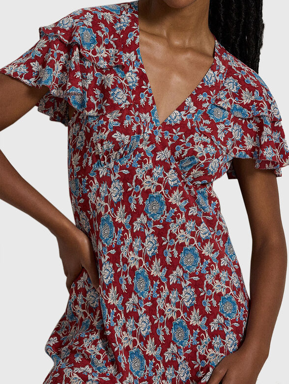 Floral print silk dress - 4