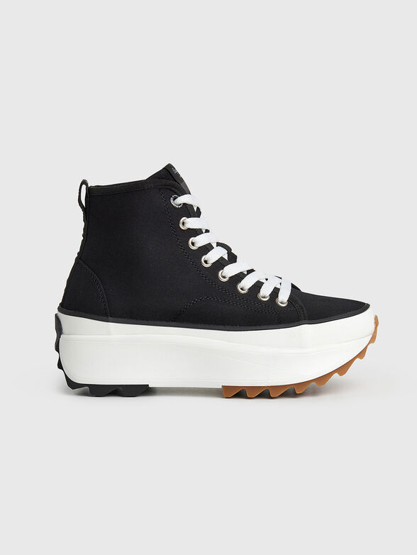 Sneakers in black color on platform - 1