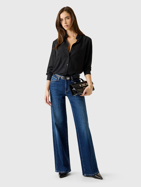 Long sleeved shirt with 4G logo rhinestones - 2