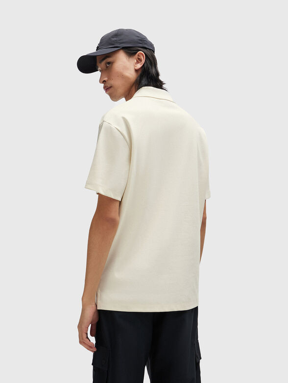 DEABONO black cotton polo shirt with logo patch - 3