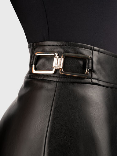 Black midi skirt in eco leather - 4