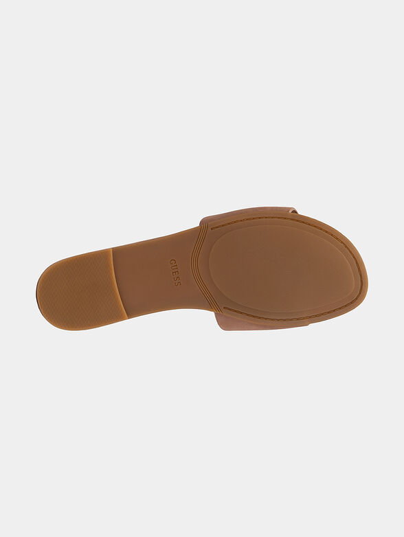 TASHIA leather sandals in beige color - 5