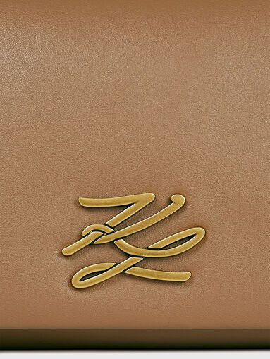 Leather crossbody bag with logo - 4