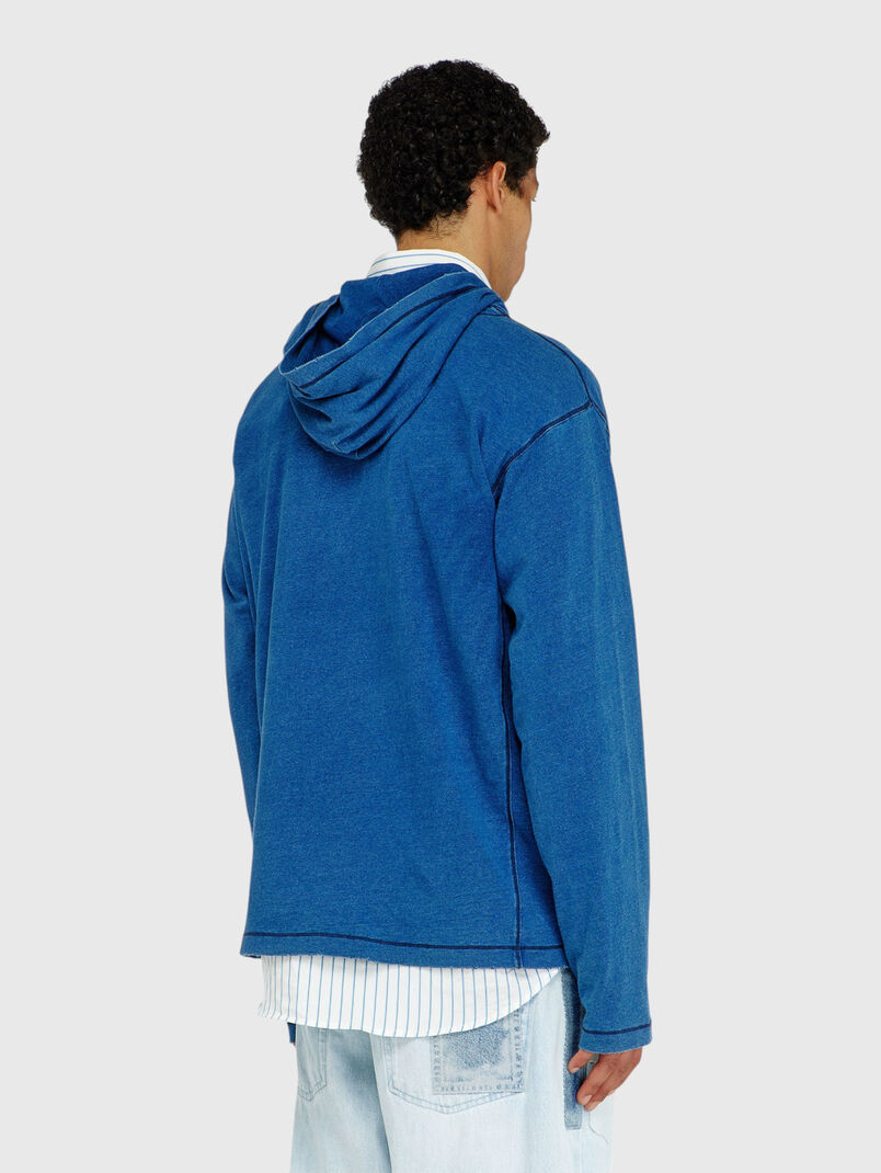 Blue hooded sweatshirt - 3