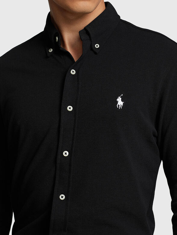 Black shirt with contrast logo  - 4