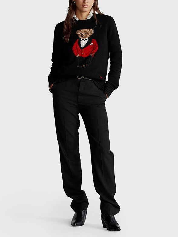 Black sweater with Polo Bear embroidery - 2