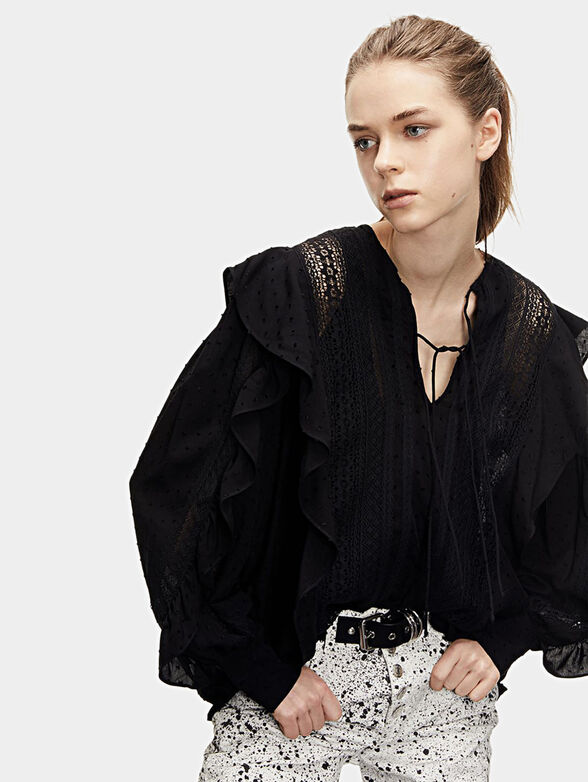 Flounced top with lace inserts - 1