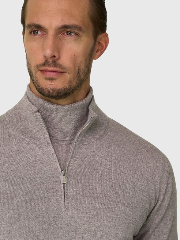 Merino wool polo neck sweater - 4