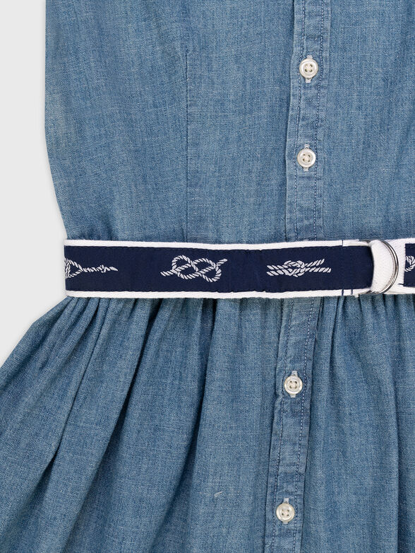 Denim dress with belt  - 3