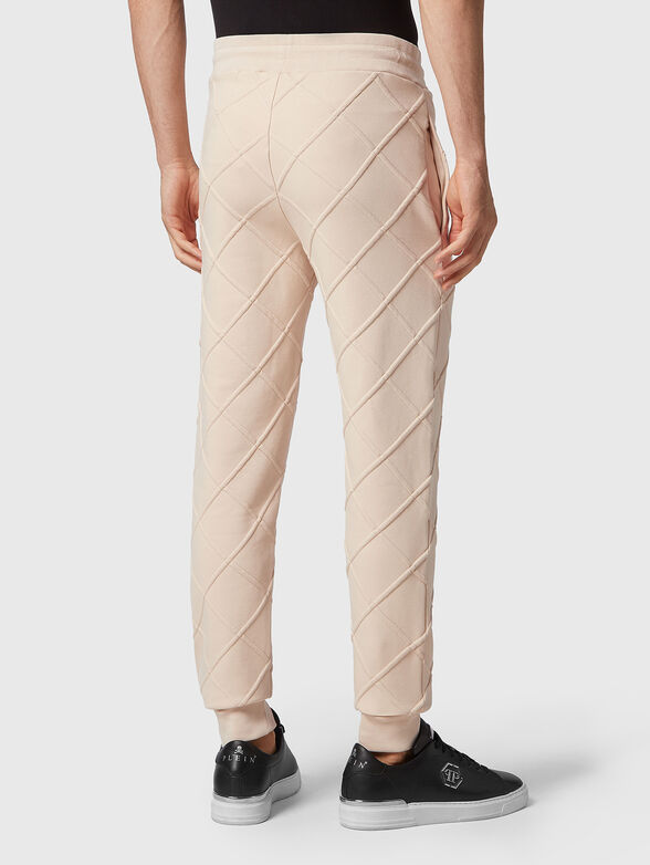 Beige sports pants with embossed texture - 2