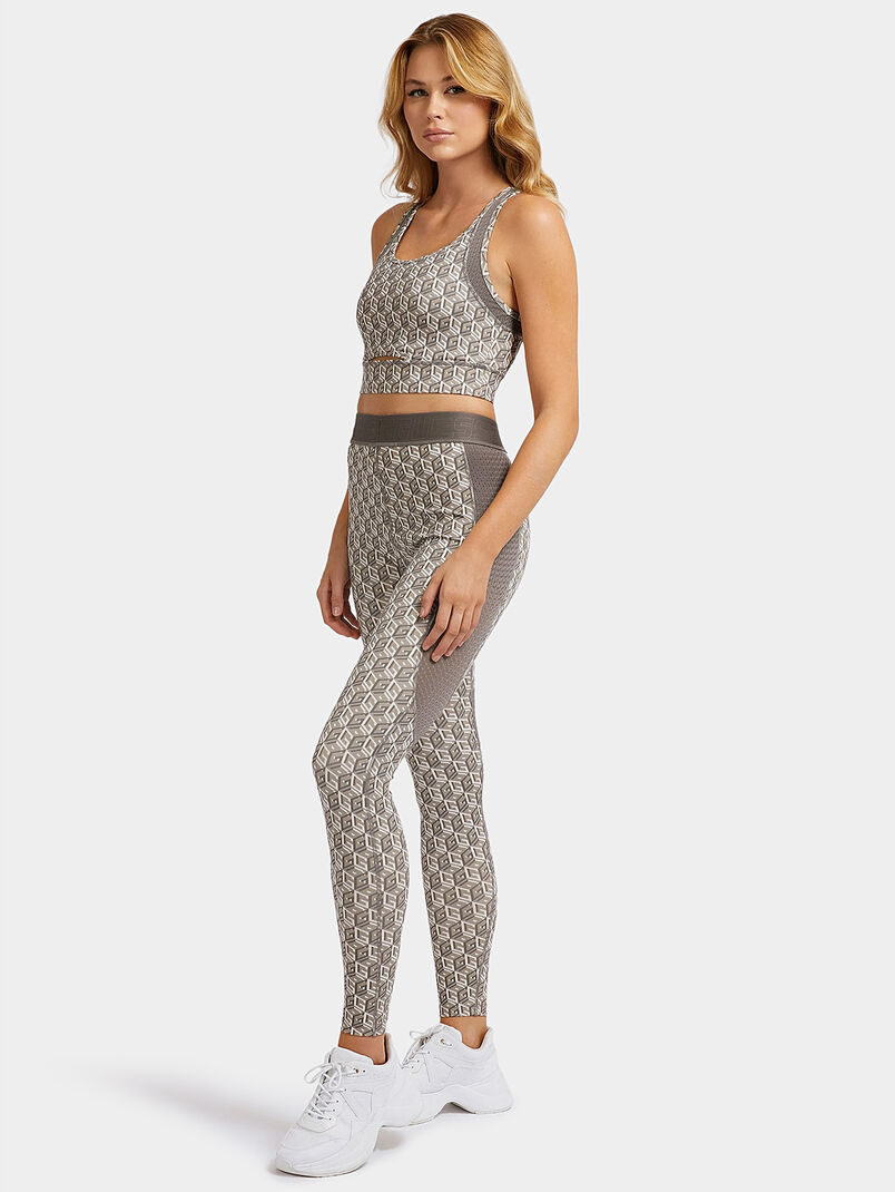 DARIA grey sports leggings with logo print - 3