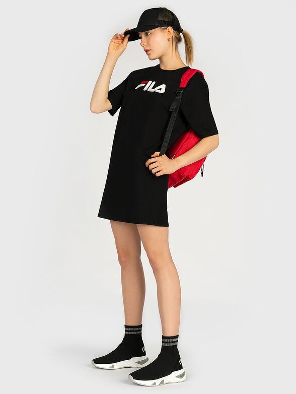 Cotton tee dress with maxi logo - 4