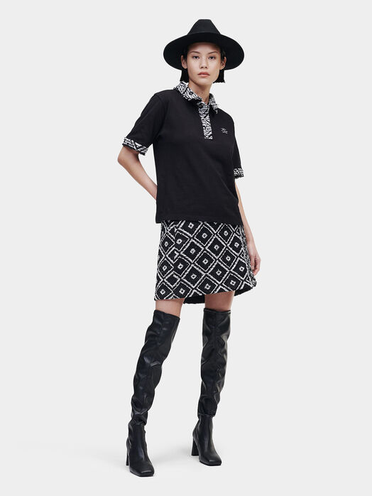 Black polo-shirt with embroidery