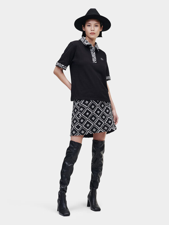 Black polo-shirt with embroidery - 1