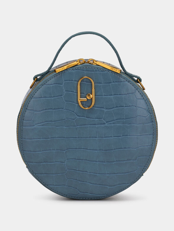 Round crossbody bag with crocodile texture - 1