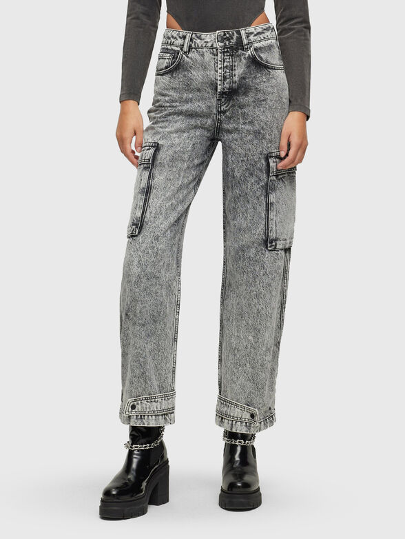 GEBELLA grey jeans with cargo pockets - 1