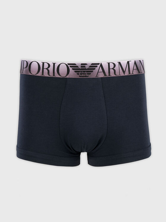 Cotton boxers with contrasting logo detail - 1