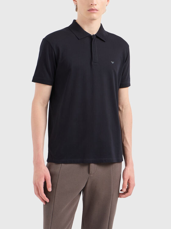 Памучен поло-шърт с лого - 1