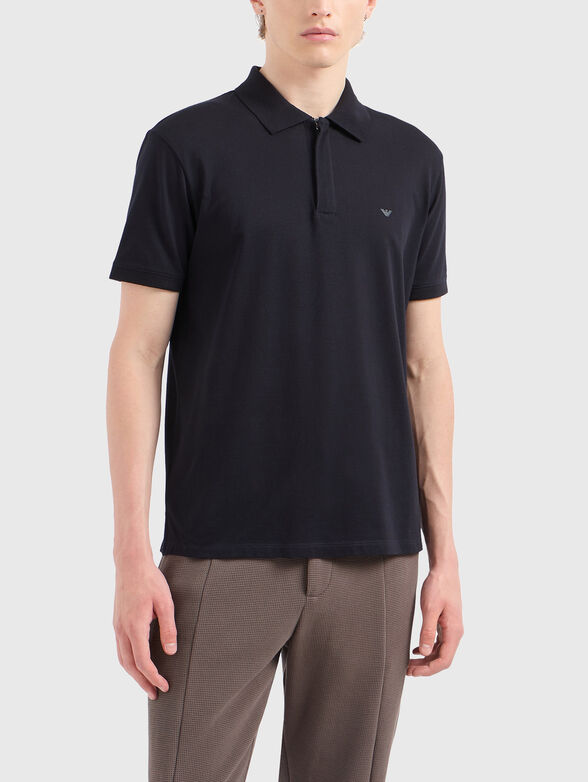 Cotton polo shirt with short sleeves - 1