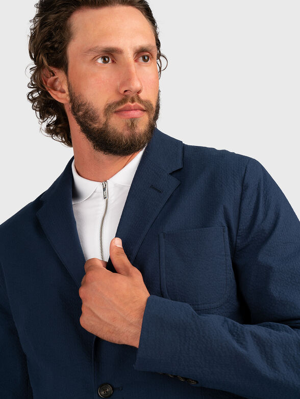 Single-breasted cotton blazer - 3