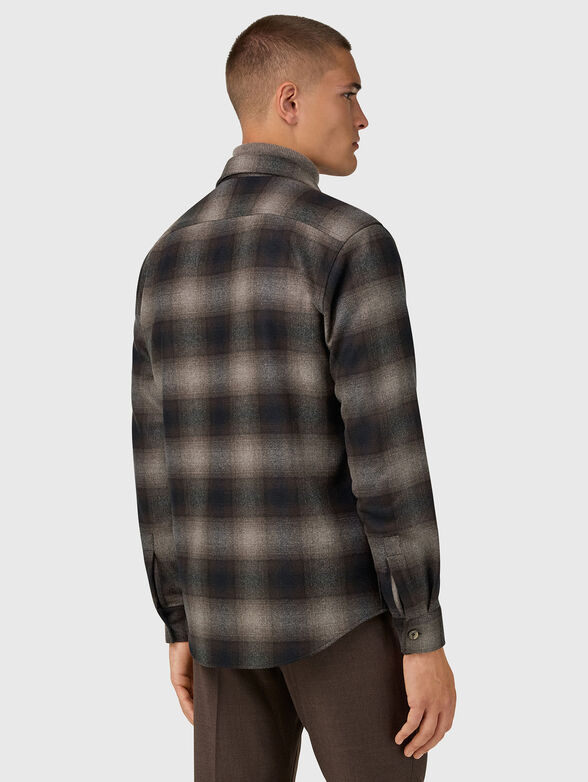 Checked wool blend overshirt - 3