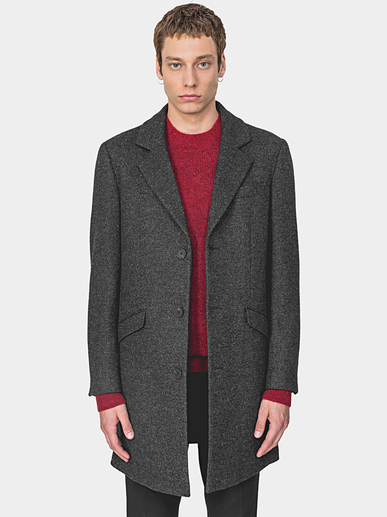 dark grey wool coat