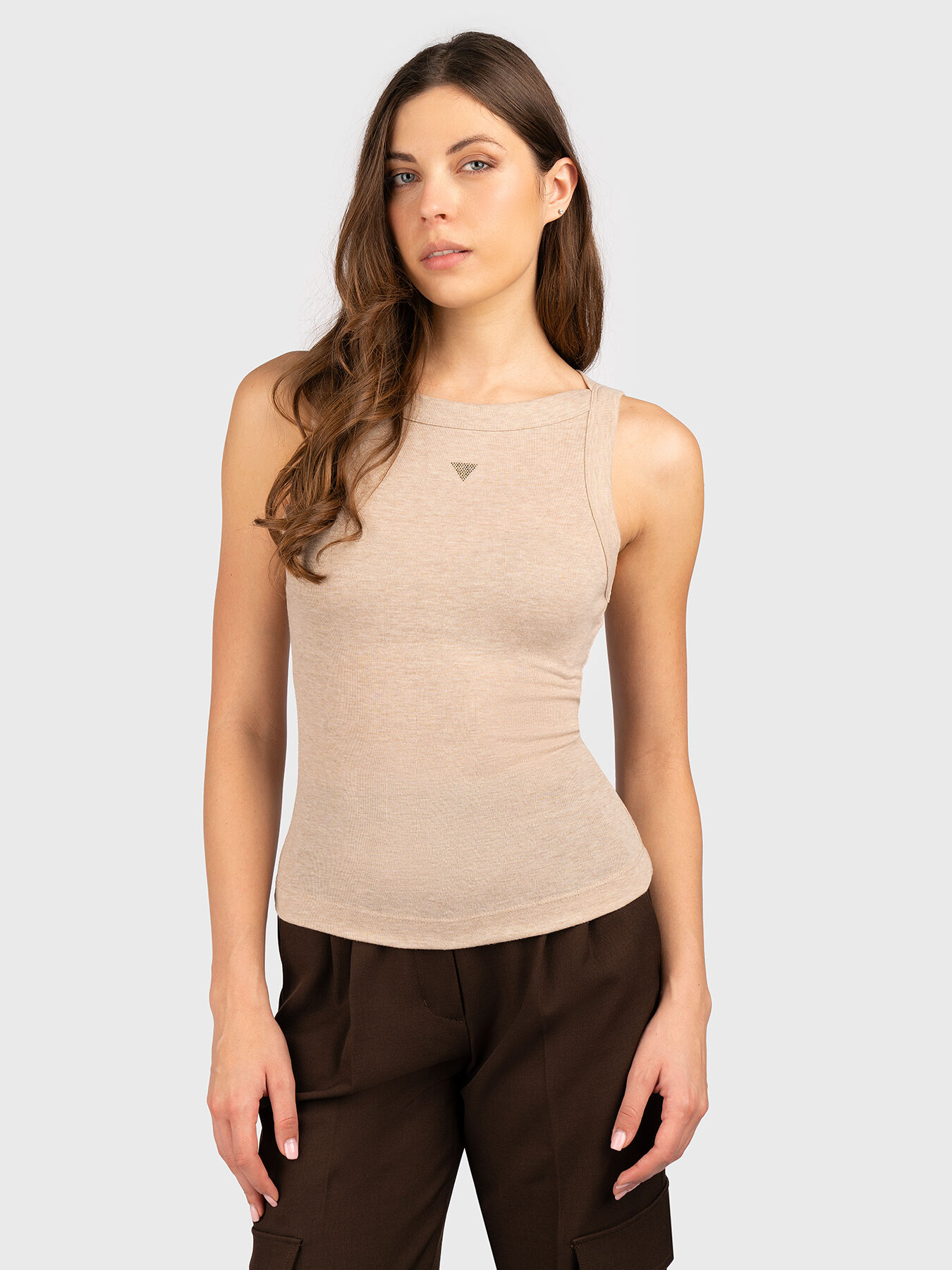 トップス Tina ribbon tops Ribbon Tie Strap Tank Top OD329 - Korean Women's Fashion