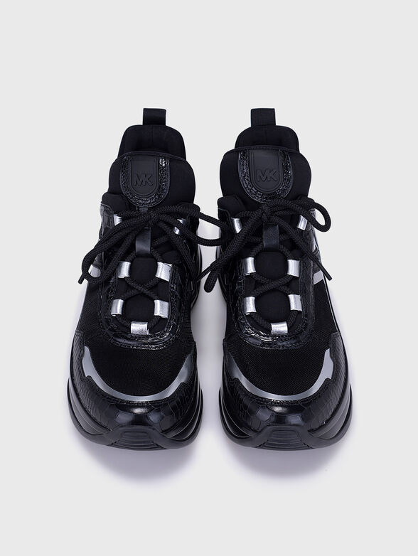 OLYMPIA black sports shoes with silver accents - 6