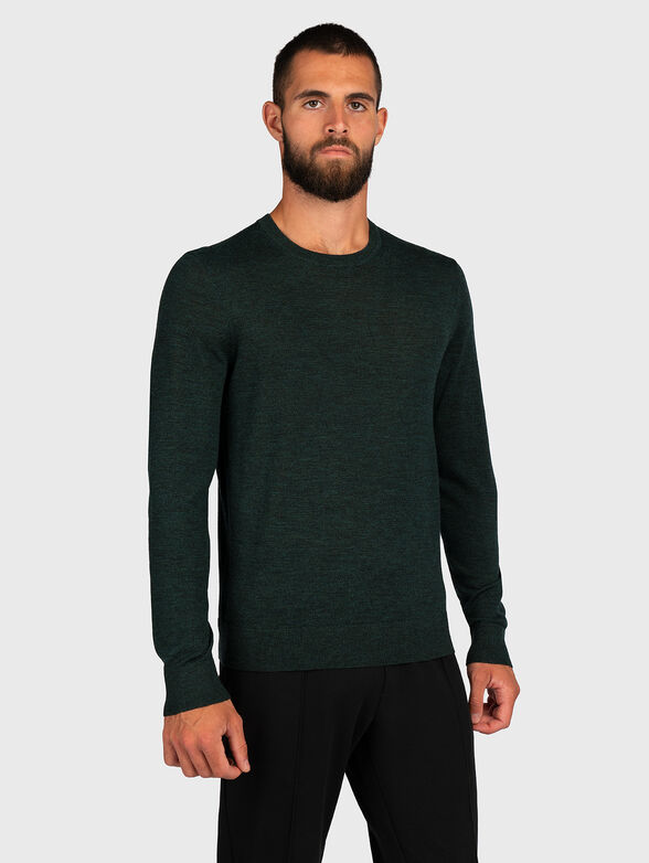 Wool sweater with oval neckline - 1