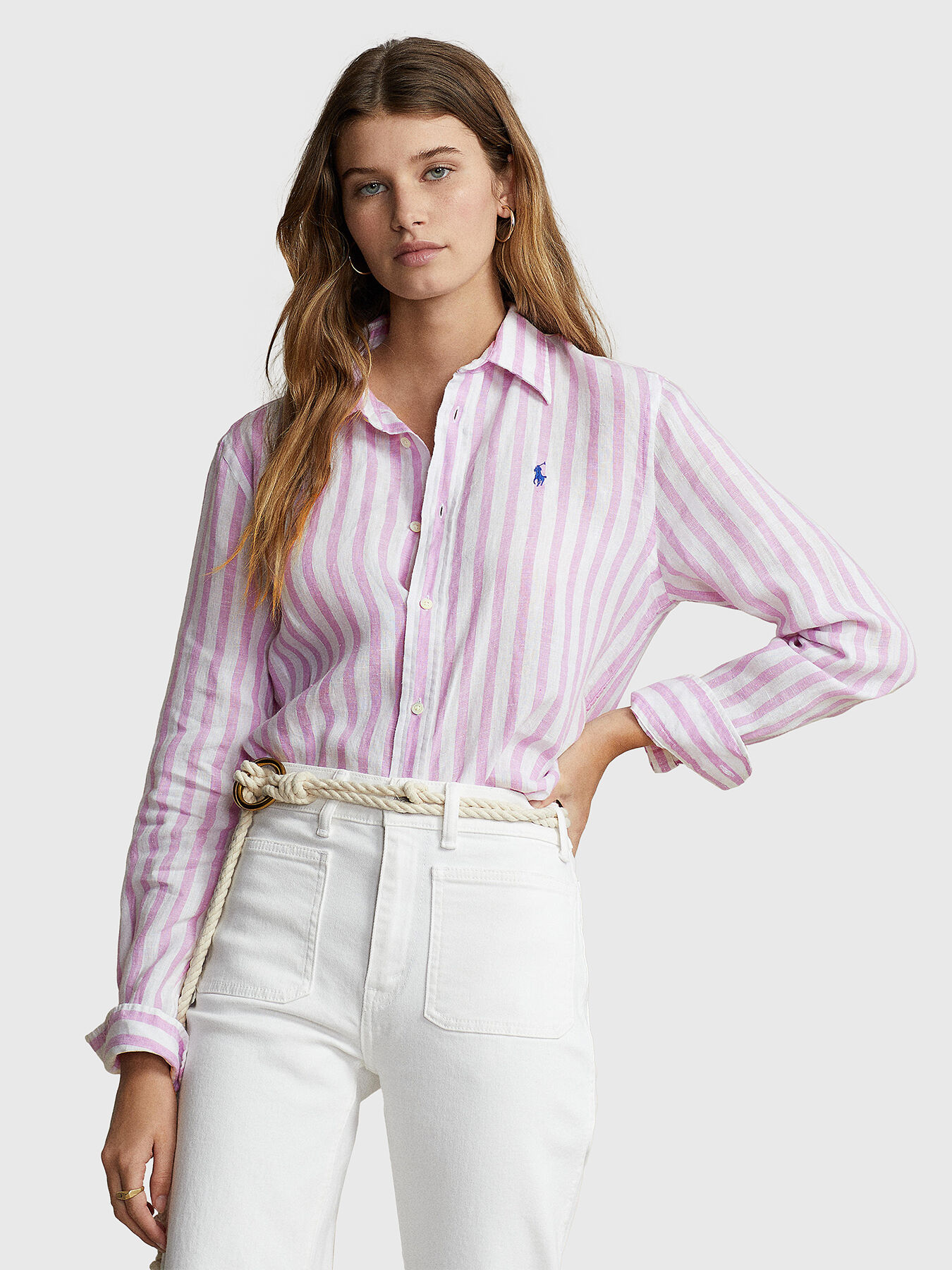 Linen shirt with striped pattern brand POLO RALPH LAUREN Globalbrandsstore en