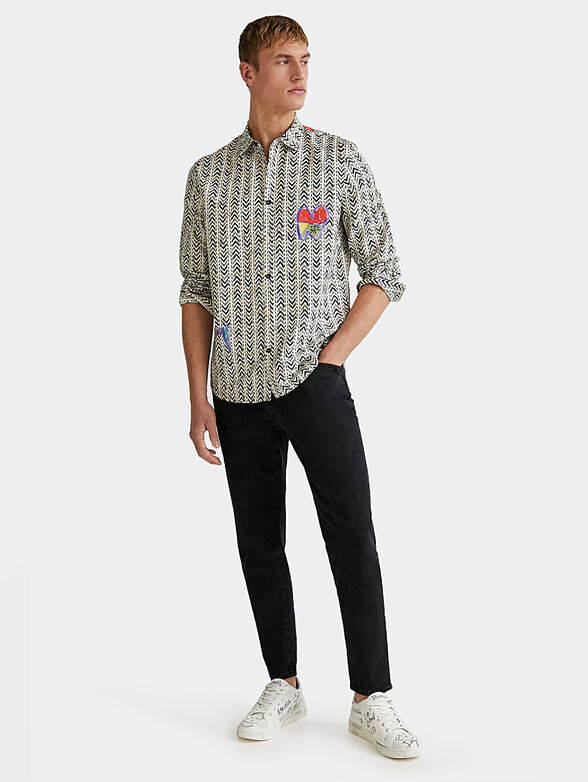 ALEJANDRO cotton shirt with art details - 3