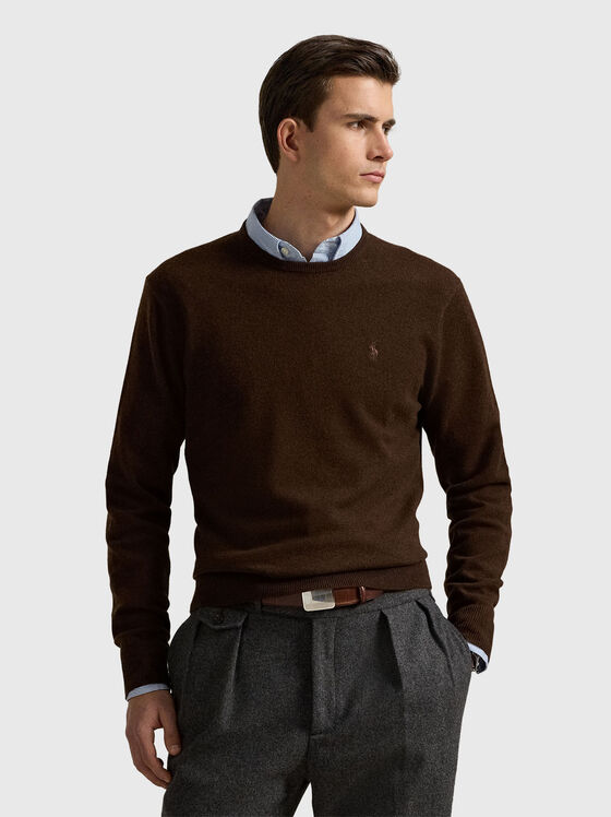 Wool sweater with mini logo - 1