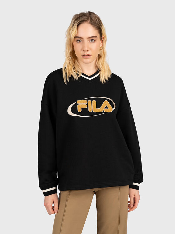 HELEN black V-neck sweatshirt - 1